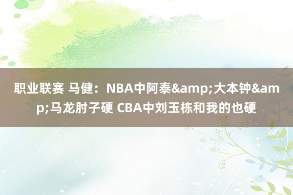 职业联赛 马健：NBA中阿泰&大本钟&马龙肘子硬 CBA中刘玉栋和我的也硬