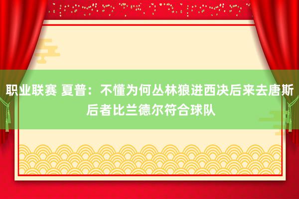 职业联赛 夏普：不懂为何丛林狼进西决后来去唐斯 后者比兰德尔符合球队