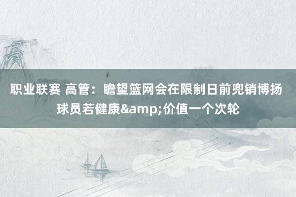 职业联赛 高管：瞻望篮网会在限制日前兜销博扬 球员若健康&价值一个次轮