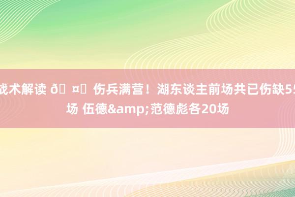 战术解读 🤕伤兵满营！湖东谈主前场共已伤缺55场 伍德&范德彪各20场