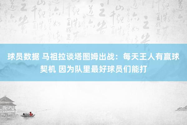 球员数据 马祖拉谈塔图姆出战：每天王人有赢球契机 因为队里最好球员们能打