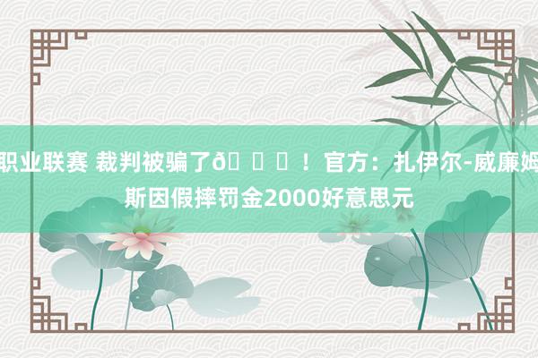 职业联赛 裁判被骗了😅！官方：扎伊尔-威廉姆斯因假摔罚金2000好意思元